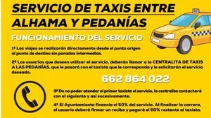 Subvención del servicio de taxis entre Alhama y las cinco pedanías