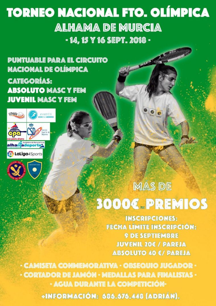 El II Torneo Nacional de Frontenis espera un centenar de jugadores