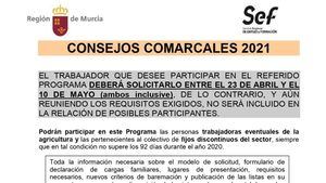 El plazo de los Consejos Comarcales finaliza el 10 de mayo