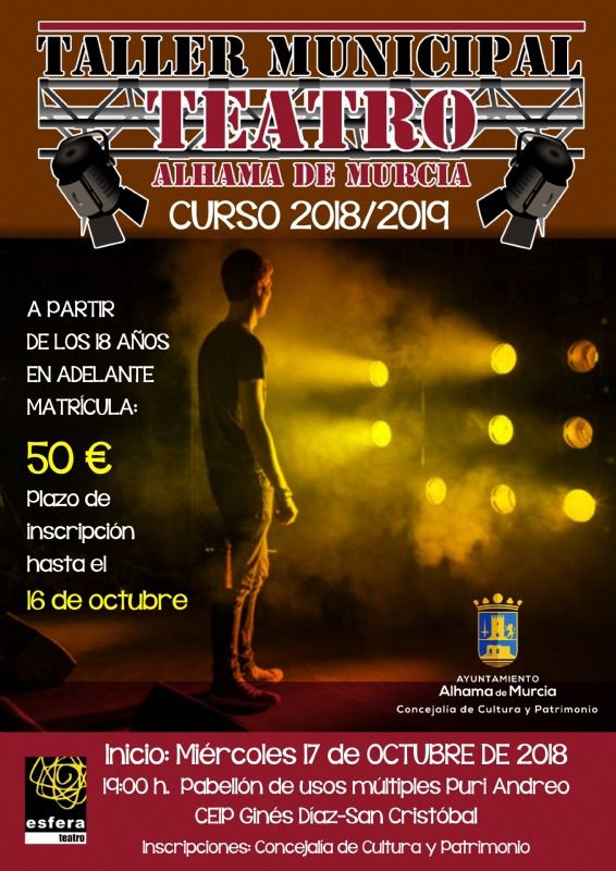 Abierto el plazo de inscripción para los talleres de teatro y cine