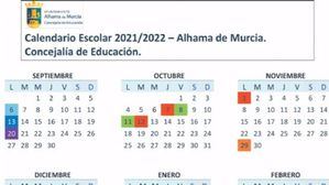 Este es el calendario escolar de Alhama el próximo curso 2021-22