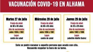 Sprint de vacunación contra el Covid19 en Alhama esta semana