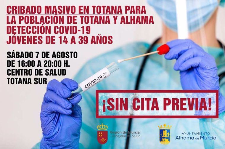 Salud organiza un cribado masivo en Totana este sábado