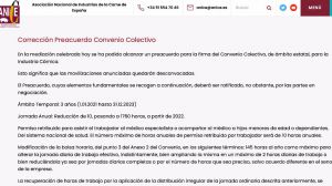 ANICE informa de un preacuerdo en el sector cárnico