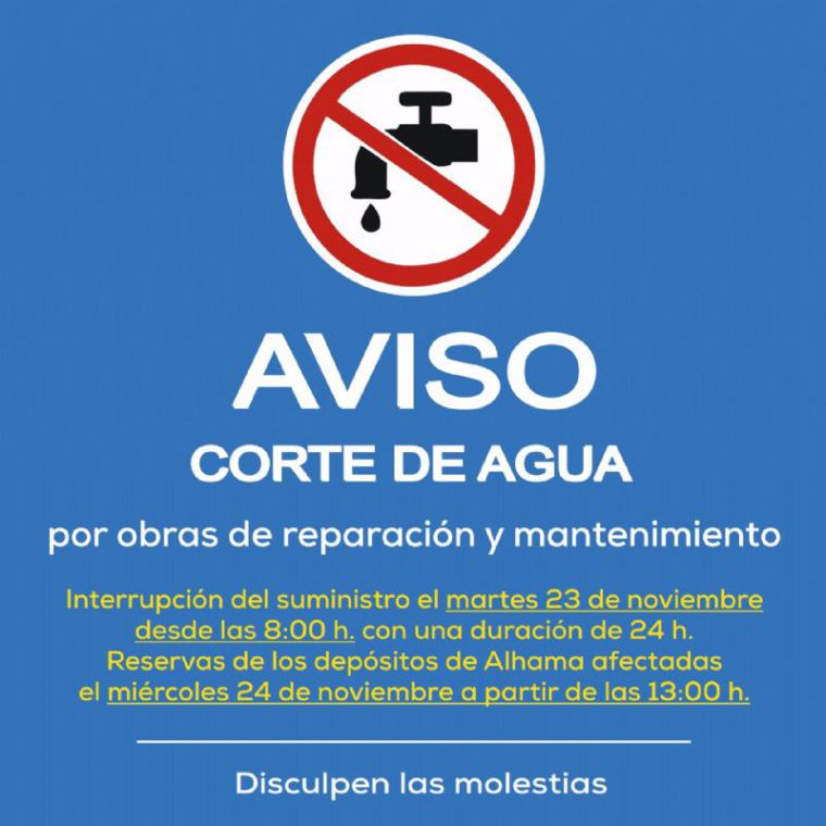 Corte de agua el martes 23 por obras en la ETAP de Letur