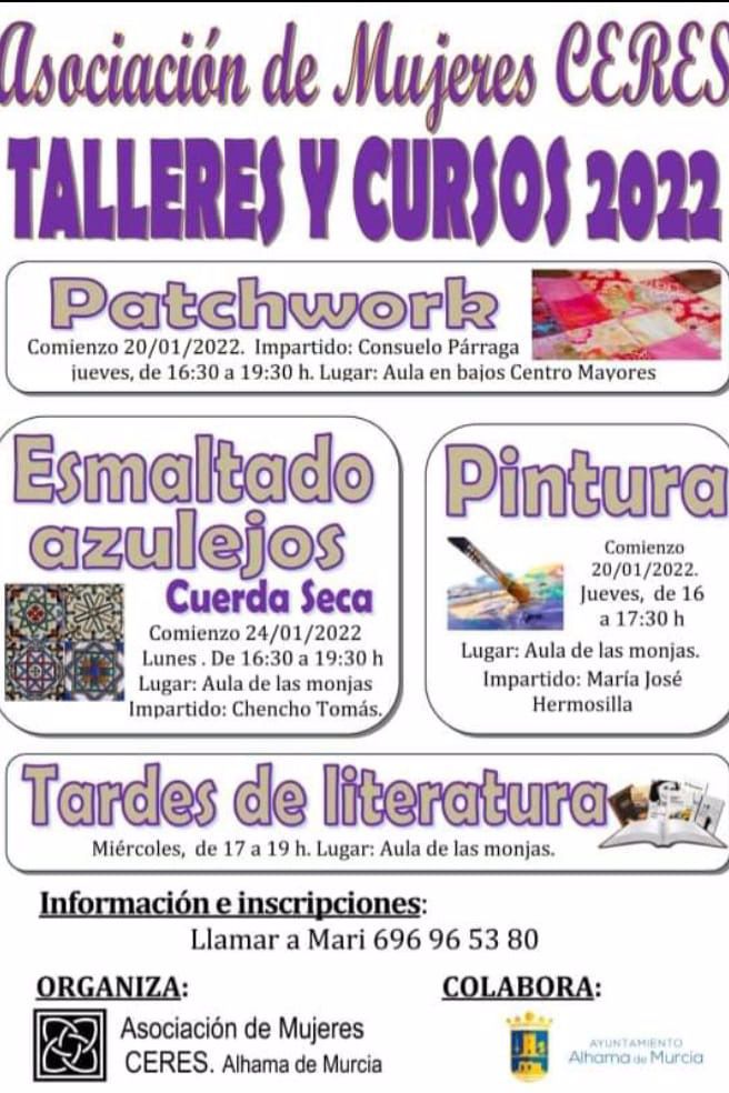 Ceres presenta su oferta de talleres y cursos para 2022