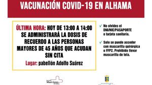 AVISO URGENTE 3º dosis para mayores de 45 hoy en el pabellón