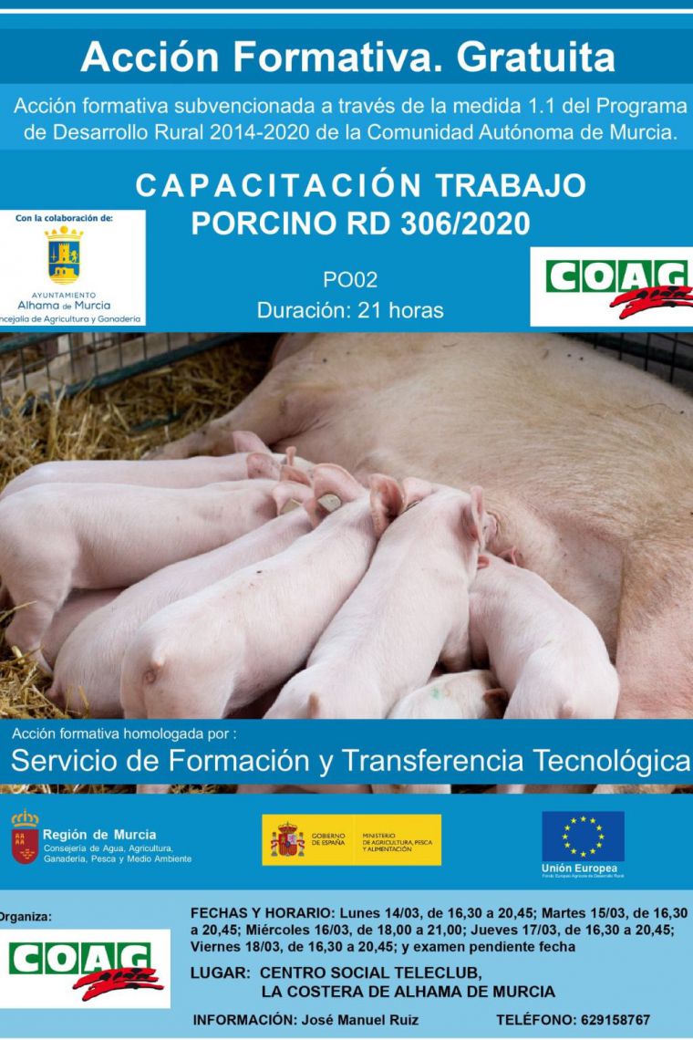Nuevo curso para profesionales del sector porcino