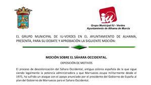 IU Alhama presenta una moción sobre el Sáhara