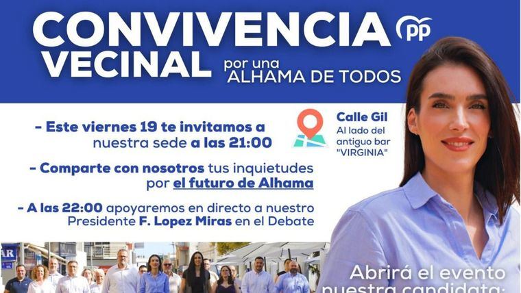 El PP organiza una convivencia vecinal abierta a todos los alhameños