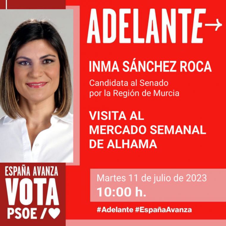 La candidatura de PSOE visita el mercado semanal de Alhama