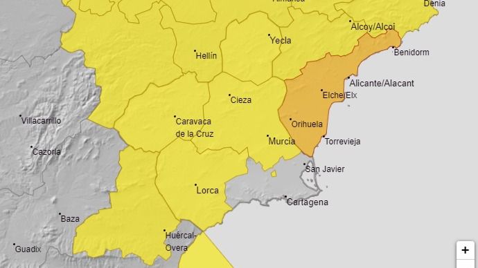Aviso amarillo por temperaturas de hasta 40ºC en la Región
