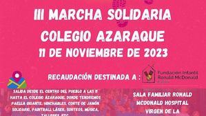 El Colegio Azaraque celebra su marcha solidaria el 11 de noviembre