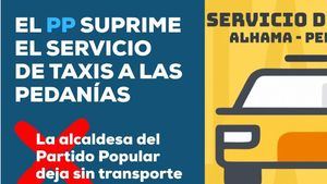 VÍD. PSOE denuncia la supresión del servicio de taxi a pedanías