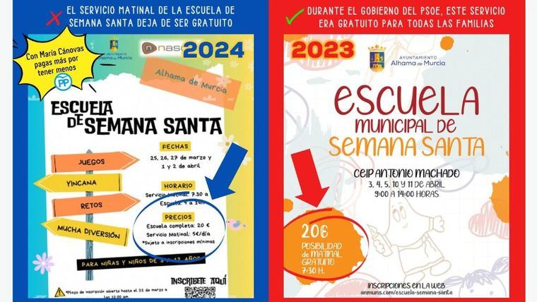 El PSOE critica la subida de coste de la Escuela Municipal de S. Santa