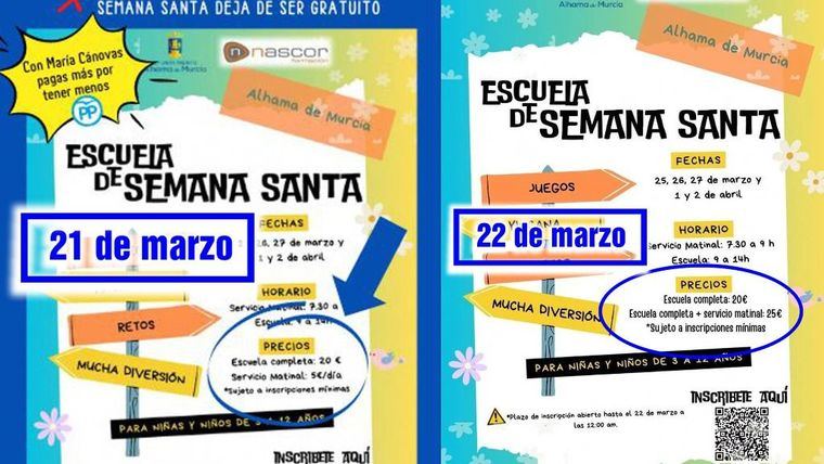 El PSOE afirma que, después de su denuncia, el Ayuntamiento ha rectificado los precios de la Escuela de S. Santa