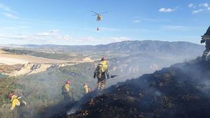 FOTOS Controlado un incendio forestal junto a la presa de Algeciras