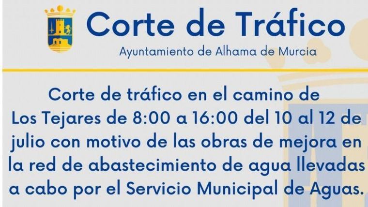 Corte de tráfico en el camino de Los Tejares por trabajos de mejora