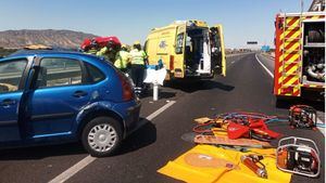 Ocho heridos en tres accidentes de tráfico en Alhama en la A7