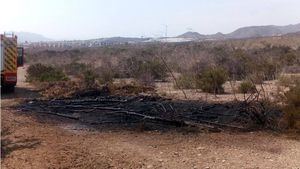 Incendio en Mazarrón junto al camping Los Delfines