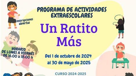 Abierta la inscripción para las actividades de 'Un ratito más'