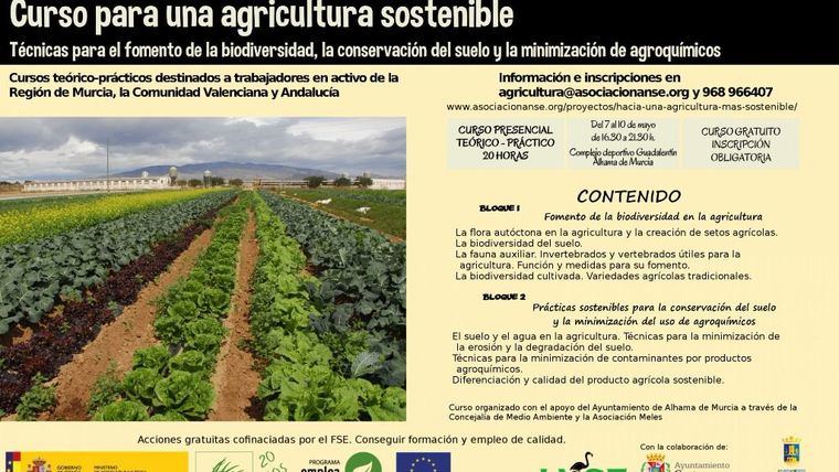 Abierto el plazo para el curso de Agricultura Sostenible en Alhama