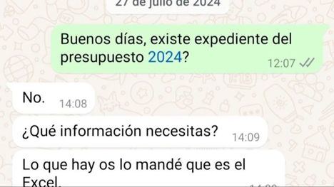 Auna responsabiliza al edil de Hacienda de la falta de Presupuestos