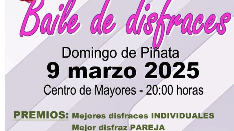 Los mayores celebran este domingo su Baile de Difraces de Carnaval