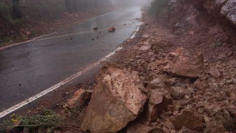 Desprendimientos en Sierra Espuña por las intensas lluvias