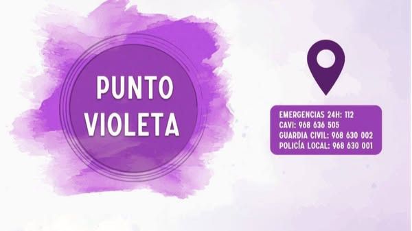 Instalación de un punto violeta con motivo de la Noche de los Mayos