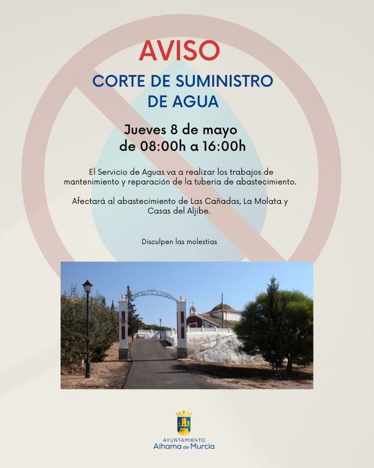 Corte de agua el jueves por mantenimiento y reparación de tuberías