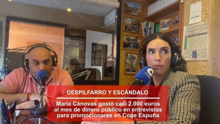 PSOE:Cánovas gastó casi 2.000€ al mes de dinero público en Cope Espuña para promocionarse