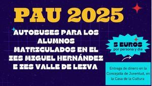 El Ayuntamiento pone un autobús para los alumnos de la EBAU