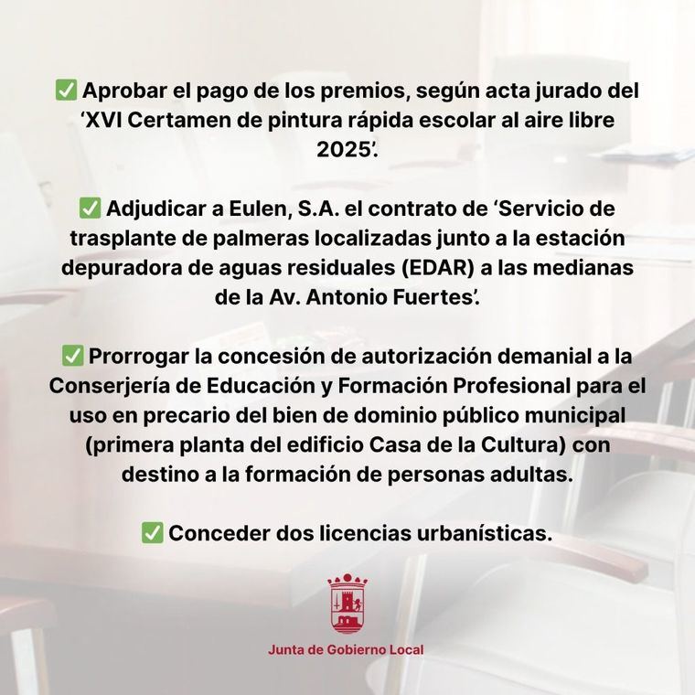 Acuerdos de la Junta de Gobierno
