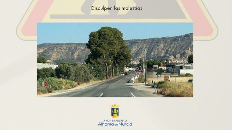 Empiezan las obras en un tramo de la RM-608, que enlaza Alhama con la autovía