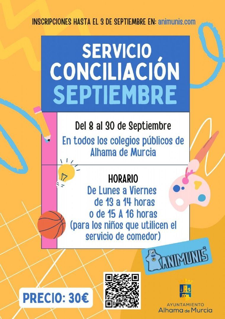El Ayuntamiento oferta en septiembre el servicio de conciliacion