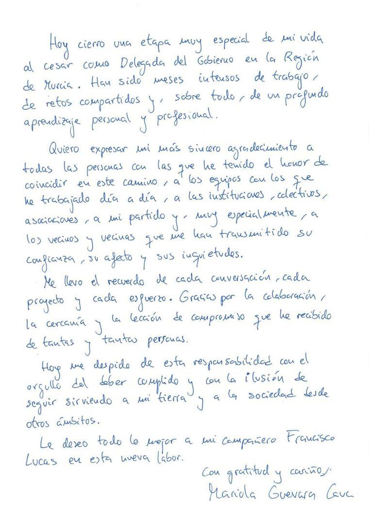 Mariola Guevara: 'Me despido con el orgullo del deber cumplido'