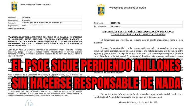 PP: 'El PSOE vuelve a poner en riesgo perder millones de euros'