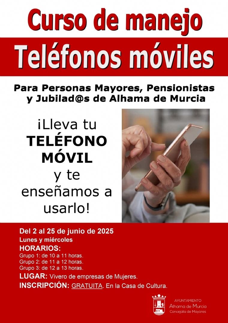 Curso de aprendizaje del uso del móvil para mayores, jubilados y pensionistas