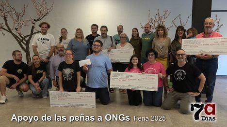 Las peñas recaudan más de 4.000 euros para ONGs de Alhama