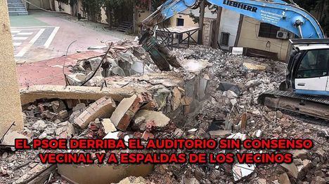 PP: 'El PSOE derriba el Auditorio de Alhama, sin ninguna alternativa'