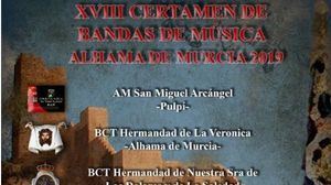 Siete bandas actuarán en el XVIII Certamen de Bandas de Música