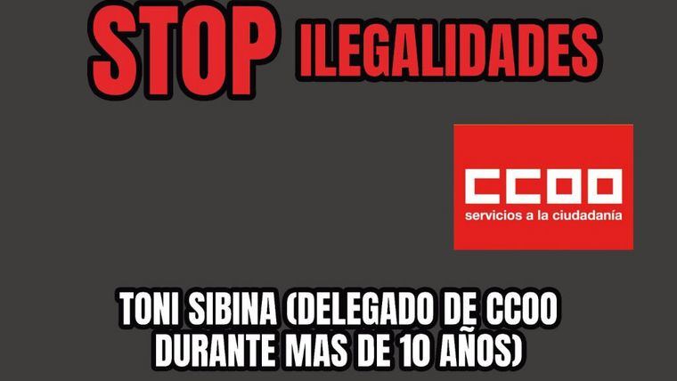 PP: 'CCOO actúa para proteger a Toni Sibina, responsable de la RPT ilegal'