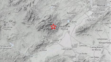 Movimientos sísmicos en Alhama de 1.8 y 2, dos de los cinco en la Región en 2 horas