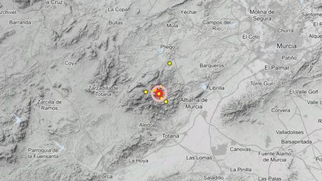 El IGN está prestando especial atención a la serie sísmica en la zona Alhama-Totana-Aledo