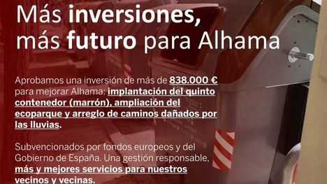 PSOE: 'Más invesiones, más futuro para Alhama'
