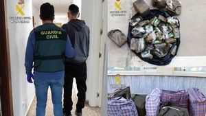 Hallan media tonelada de hachís al averiarse una autocaravana en la A7 en Alhama