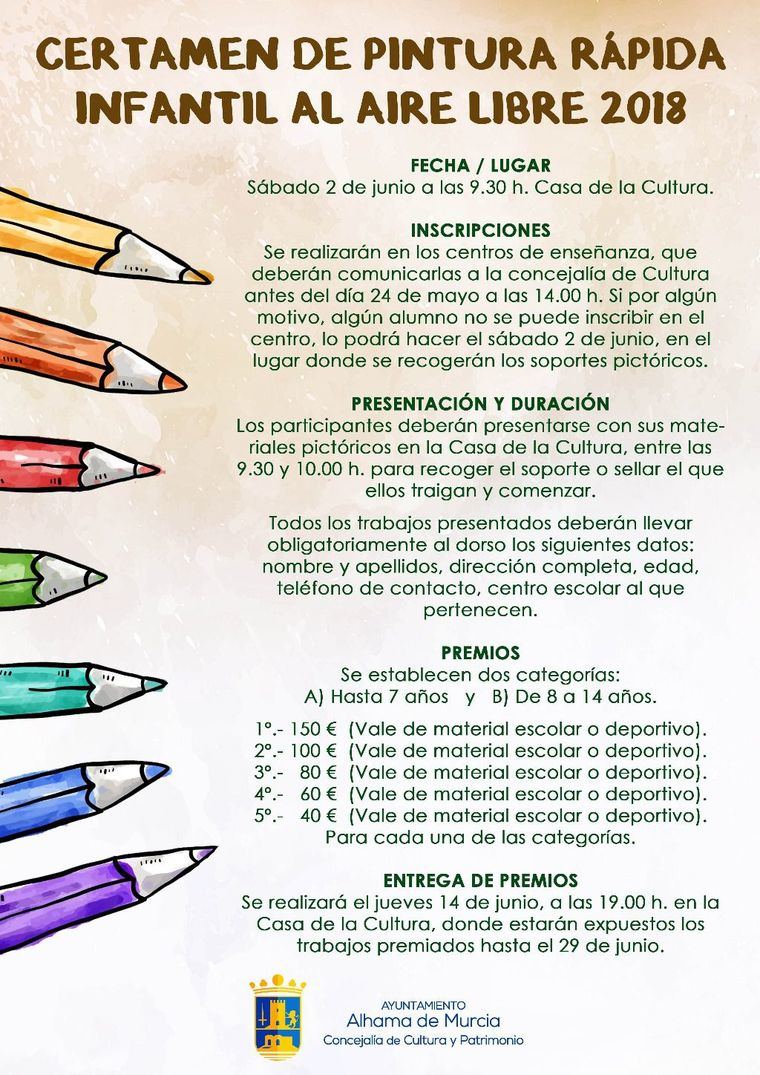 Premios de 150 a 40 € en el certamen infantil de pintura rápida