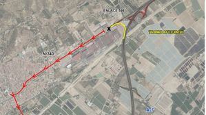 Corte temporal de la incorporación a la A7 por las obras del AVE