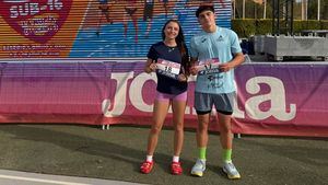 Los alhamenos Bruno Rodríguez y Daniela Sánchez, en el Nacional Sub 16 de Valencia